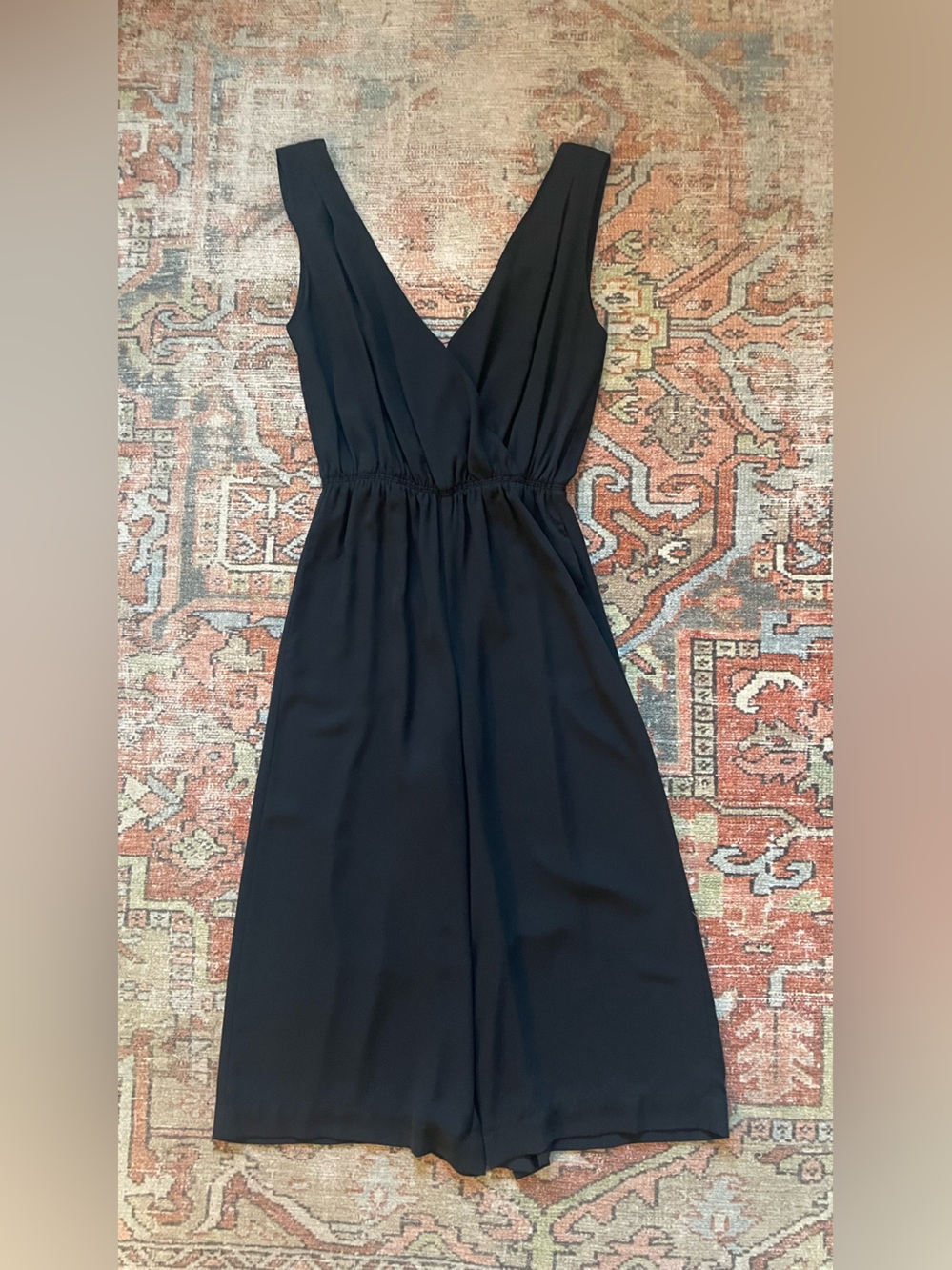 Babaton Black Wide-Leg Jumpsuit with V-Neck
